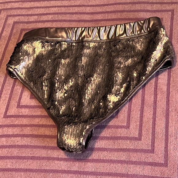 Dolls Kill Club EXX Sequin High Waisted Shorts - Picture 2 of 3